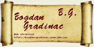 Bogdan Gradinac vizit kartica